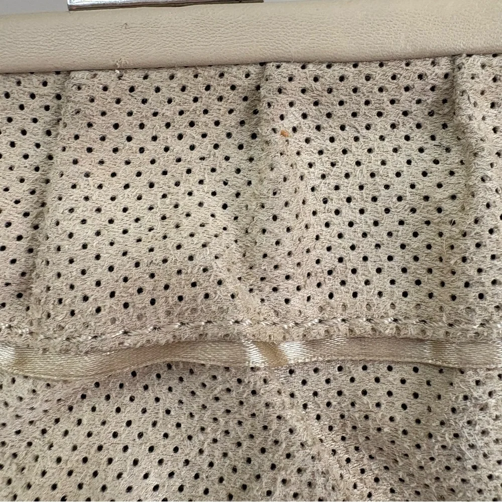 BCBG Beige Ruffle Crossbody Purse